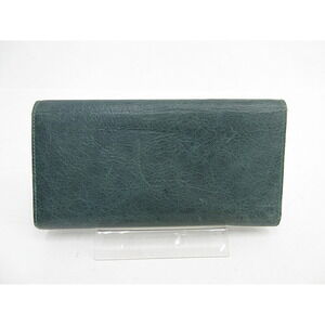 Balenciaga Conti Green Long Leather Giant Wallet